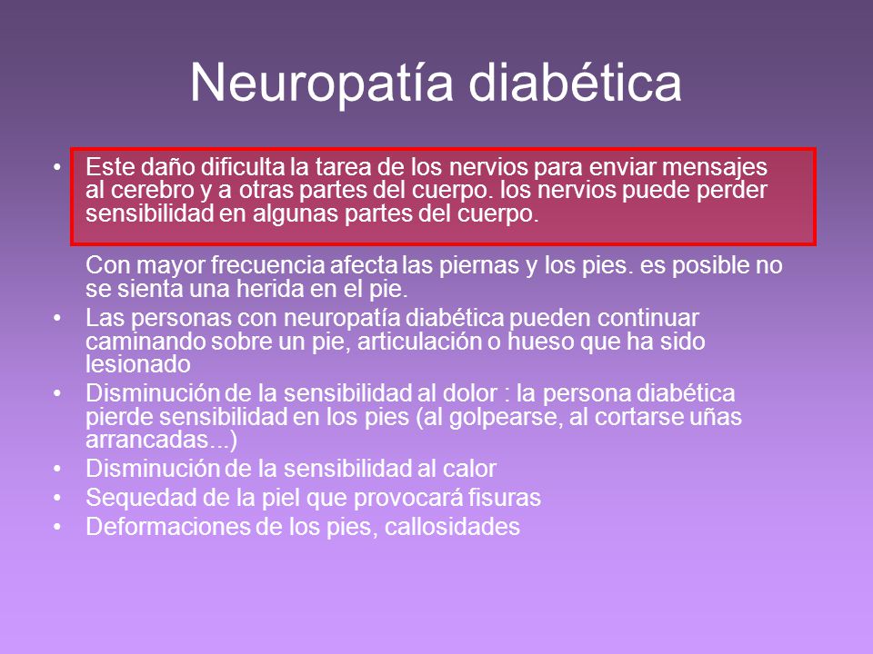 como se siente la neuropatia diabetica